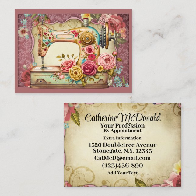 Seamstress Sewing Tailor Business Card (Front/Back)