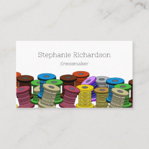 Seamstress sewing tailor dressmaker threads  business card