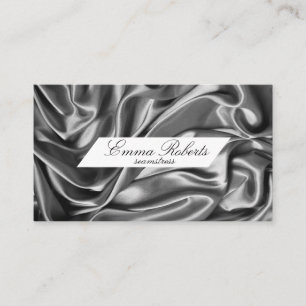 Seamstress Silver Cloth Business Card