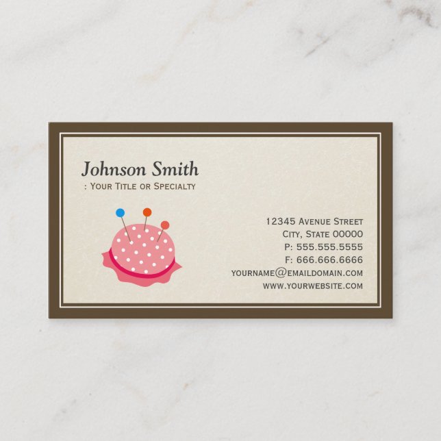 Seamstress Tailor - Cut Sewing Thread Kit Business Card (Front)