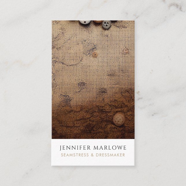 Seamstress Tailor Dressmaker Alterations Business Card (Front)