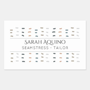 Seamstress Tailor Hand Stitches Pattern Rectangular Sticker