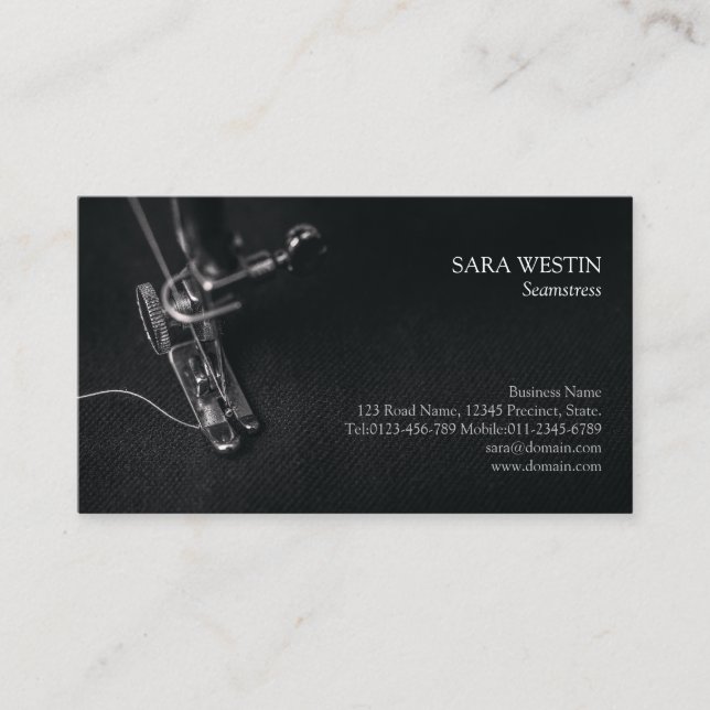 Seamstress Tailor Sewing Business Card (Front)