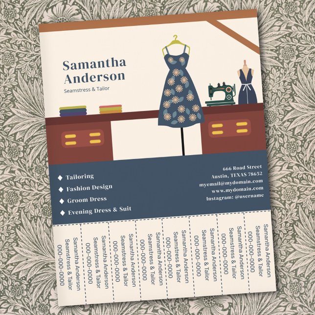 Seamstress & Tailor Tear Off Strips Flyer (Seamstress & Tailor Tear Off Strips Flyer)