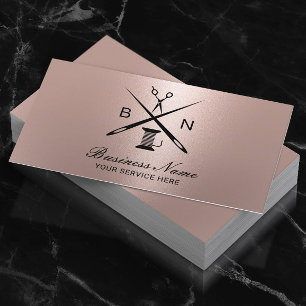 Seamstress Thread & Needles Rose Gold Sewing Business Card