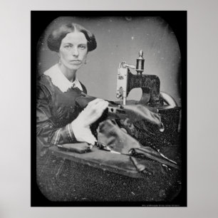 Seamstress Working Daguerreotype 1853 Poster