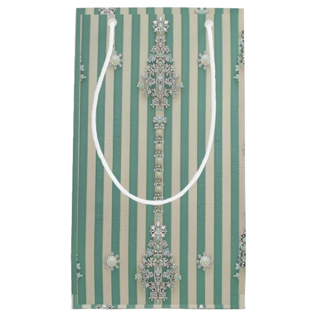 Seaoam Striped Crystal Trees Small Gift Bag (Front)