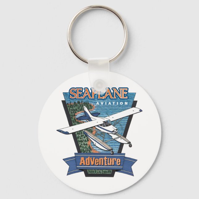 Seaplane Aviation Adventure Key Ring (Front)