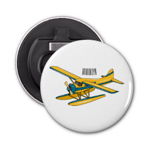 Seaplane cartoon illustration  bottle opener