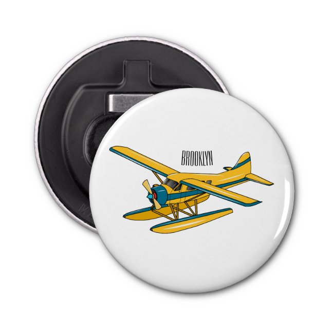 Seaplane cartoon illustration  bottle opener (Front)