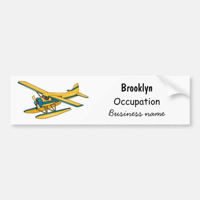 Seaplane cartoon illustration bumper sticker (Front)
