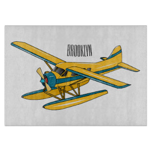 Seaplane cartoon illustration cutting board