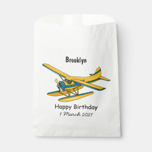Seaplane cartoon illustration favour bags