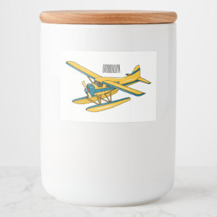 Seaplane cartoon illustration  food label