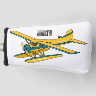 Seaplane cartoon illustration golf head cover