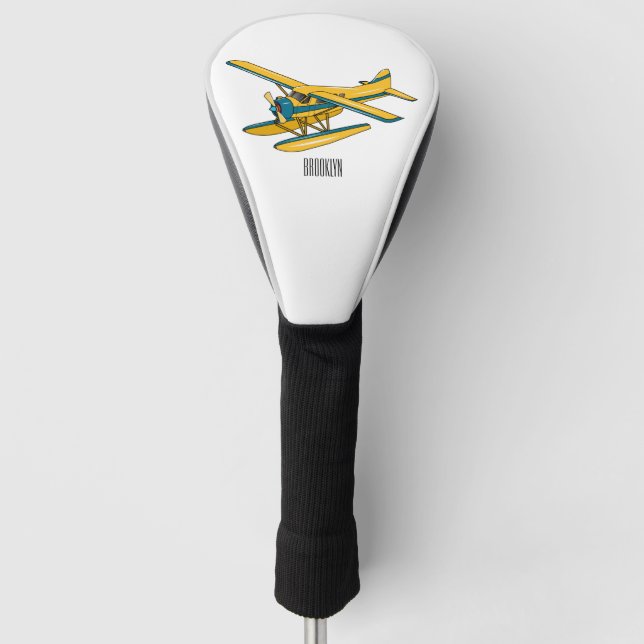 Seaplane cartoon illustration  golf head cover (Front)
