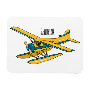 Seaplane cartoon illustration magnet