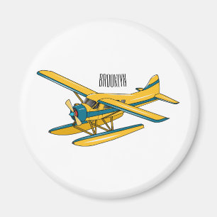 Seaplane cartoon illustration magnet