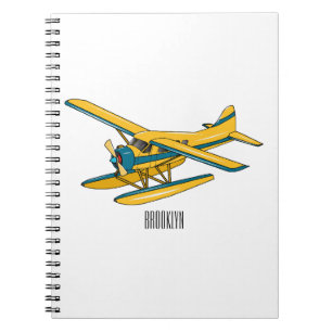 Seaplane cartoon illustration  notebook