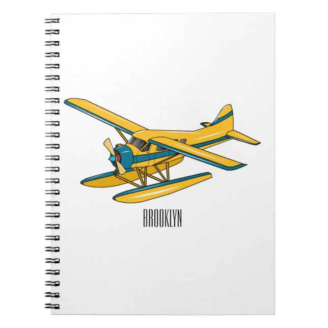 Seaplane cartoon illustration  notebook (Front)