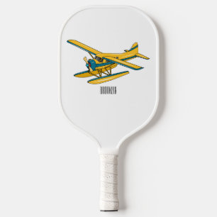 Seaplane cartoon illustration pickleball paddle