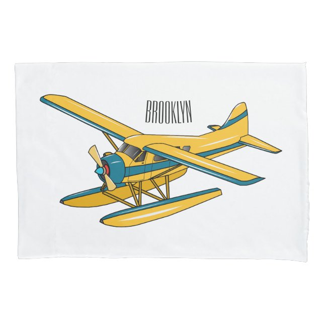 Seaplane cartoon illustration  pillowcase (Front)