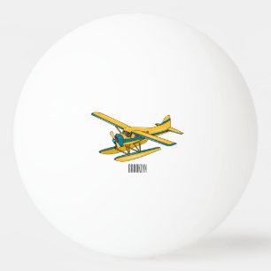 Seaplane cartoon illustration ping pong ball