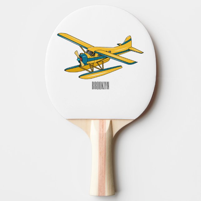 Seaplane cartoon illustration  ping pong paddle (Front)