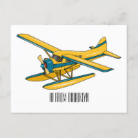 Seaplane cartoon illustration 