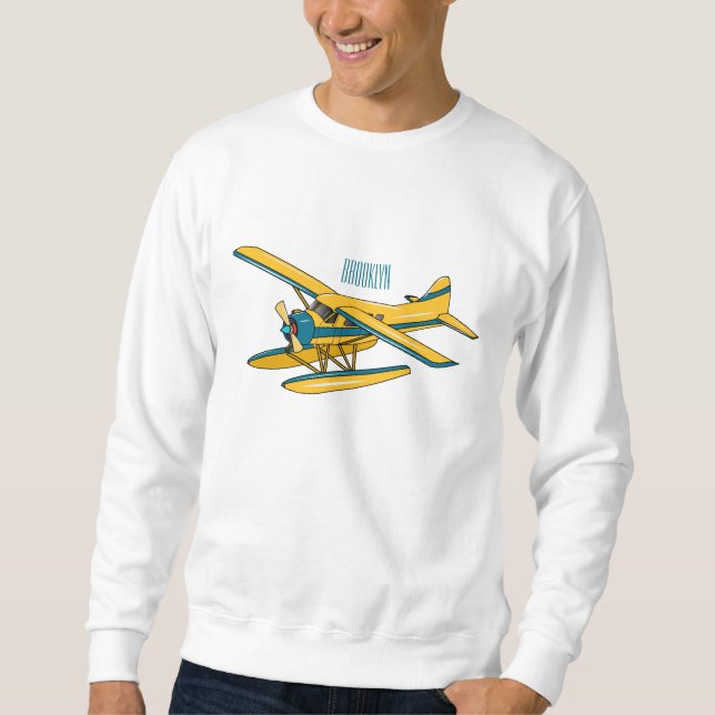 Seaplane cartoon illustration  sweatshirt (Front)