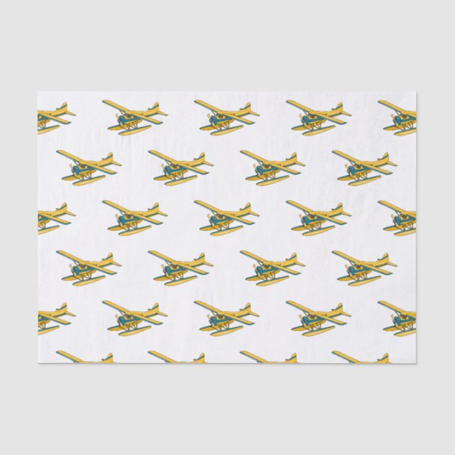 Seaplane cartoon illustration  tissue paper (Front)