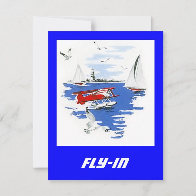 Seaplane Floatplane Fly-In Fly In Invitations (Front)