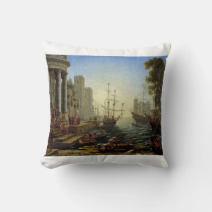 Seaport with the Embarkation of Saint Ursula  Cushion