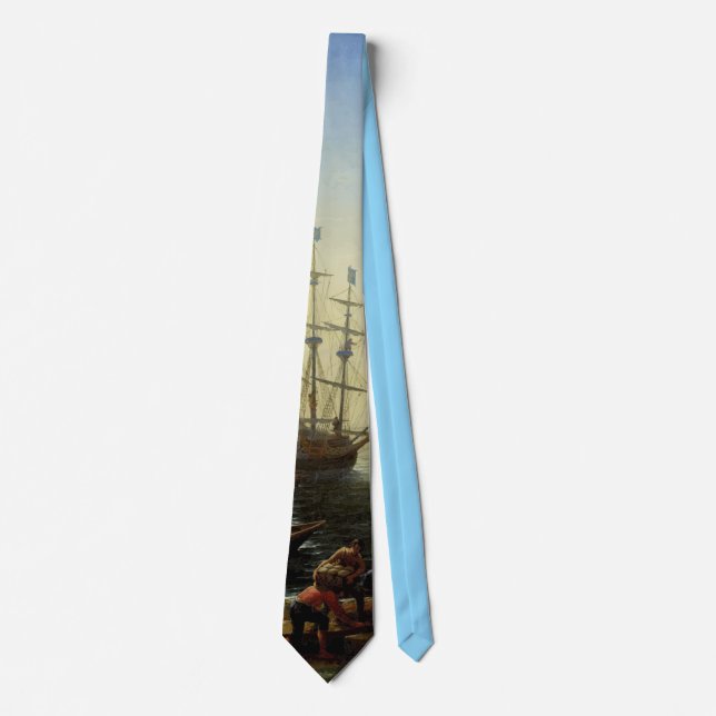 Seaport with the Embarkation of Saint Ursula  Tie (Front)