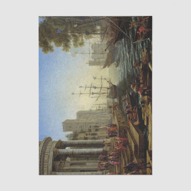 Seaport with the Embarkation of Saint Ursula  Tissue Paper (Front)