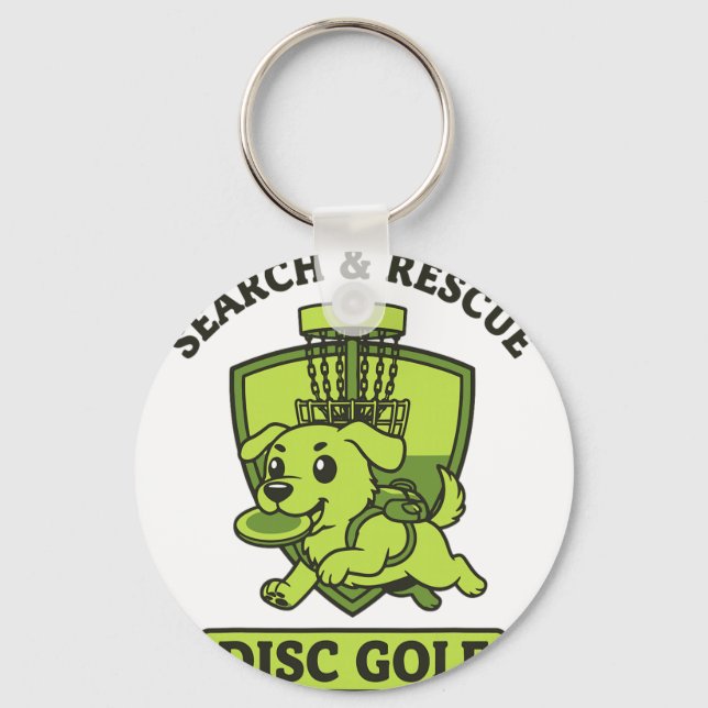 Search And Rescue Disc Golf Dog Flying Disc  Key Ring (Front)