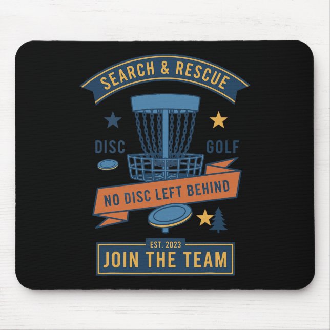 Search And Rescue Disc Golf No Disc Left Behind  Mouse Pad (Front)