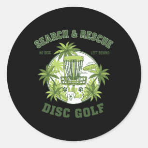 Search And Rescue No Disc Left Behind Disc Golf _1 Classic Round Sticker
