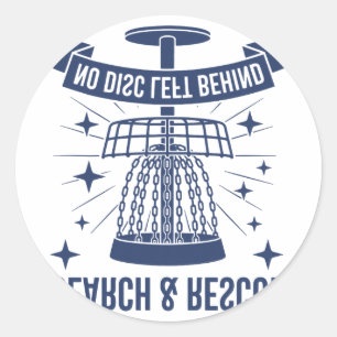 Search And Rescue No Disc Left Behind Disc Golf Sk Classic Round Sticker
