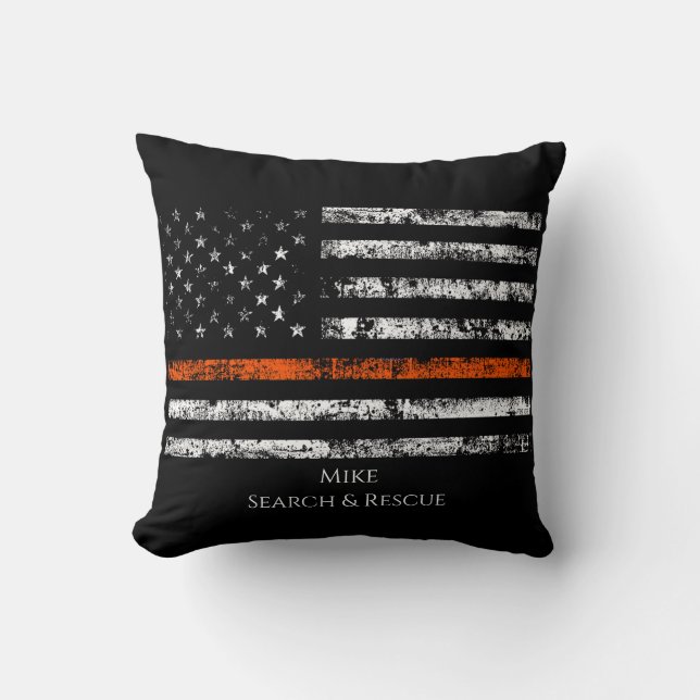 Search and Rescue Thin Orange Line Ornament – Cust Cushion (Front)