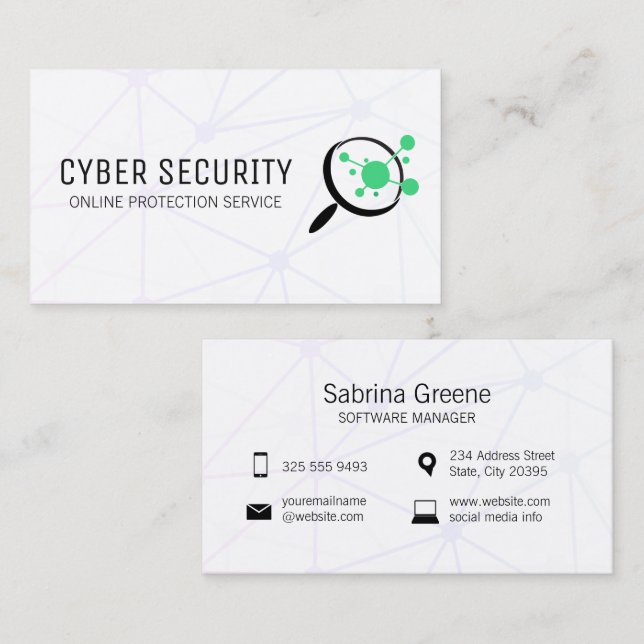 Search Logo Network | AI Tech Circuitry Business Card (Front/Back)