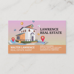 Search Map Real Estate Location Business Card