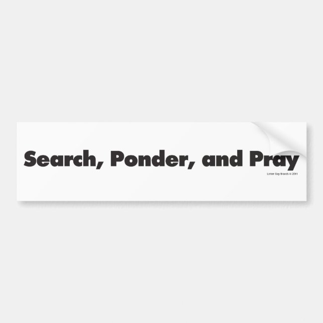 search-ponder-and-pray-block bumper sticker (Front)