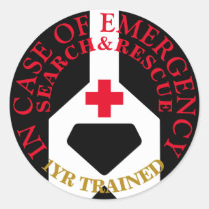 Search+Rescue Dog 1yr trained Classic Round Sticker