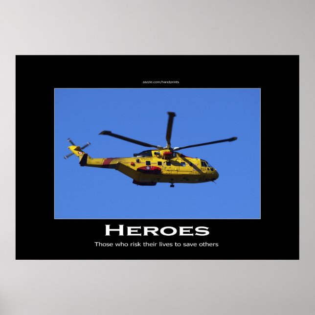 Search & Rescue Helicopter Motivational Poster (Front)