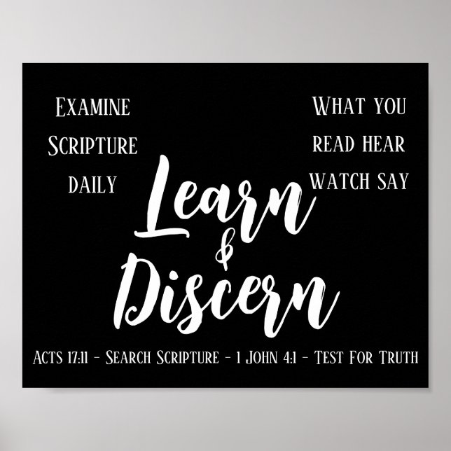 Search Scripture Black Poster (Front)