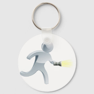Searching flashlight man key ring
