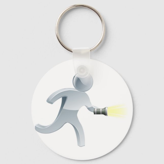 Searching flashlight man key ring (Front)