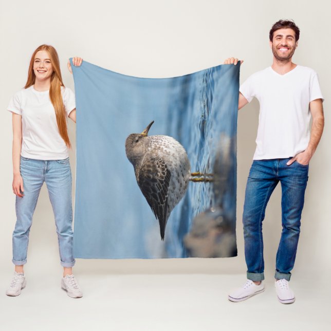 Searching Rock Sandpiper Fleece Blanket (In Situ)