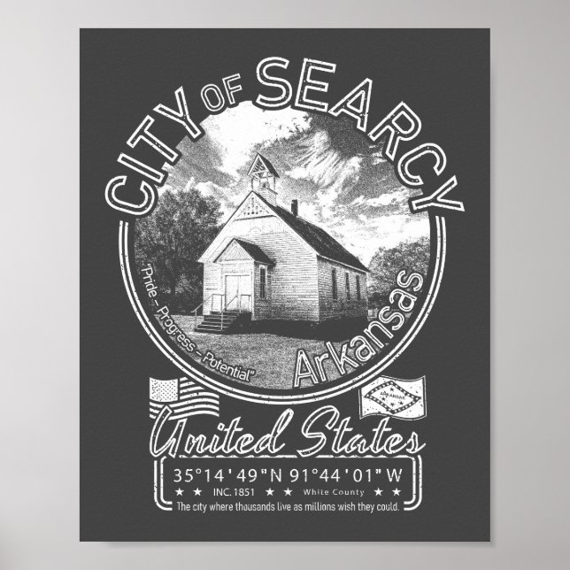 SEARCY ARKANSAS - VINTAGE WHITE CHAPEL POSTER (Front)